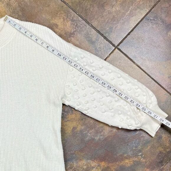 Cece Cream 3D Polka Dot Long Sleeve Sweater 3X - Picture 8 of 9